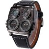 Avaner Reloj de pulsera punk para hombre doble zona
