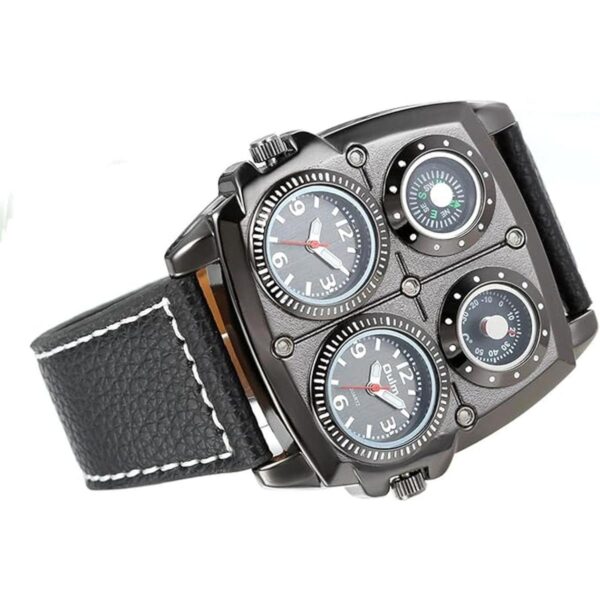 Avaner Reloj de pulsera punk para hombre doble zona