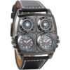 Avaner Reloj de pulsera punk para hombre doble zona