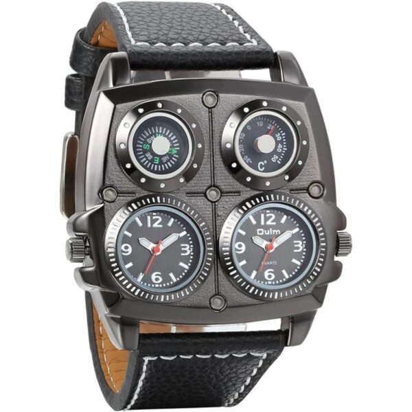 Avaner Reloj de pulsera punk para hombre doble zona