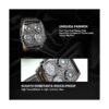 Avaner Reloj de pulsera punk para hombre doble zona