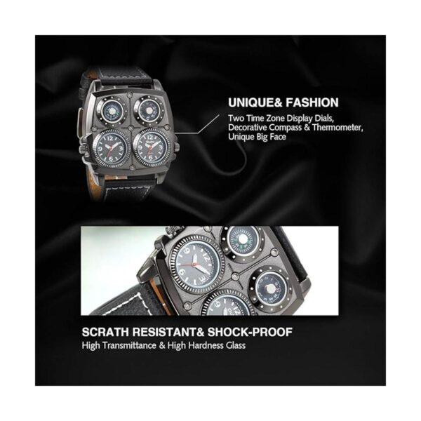 Avaner Reloj de pulsera punk para hombre doble zona