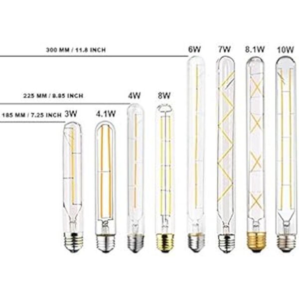 Bombilla LED tubular vintage de filamento regulable T30 de