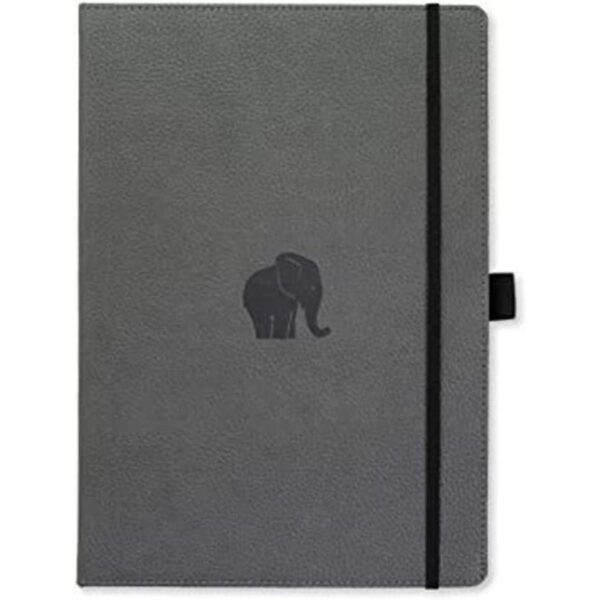 Dingbats Cuaderno grande de Wildlife liso elefante gris_1