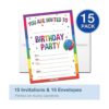 Fiesta de cumpleaños Invitaciones con sobres 15_2