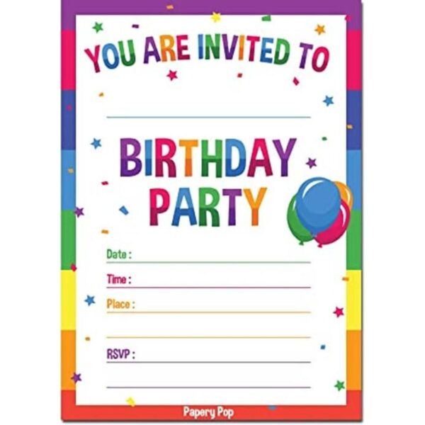 Fiesta de cumpleaños Invitaciones con sobres 15_1