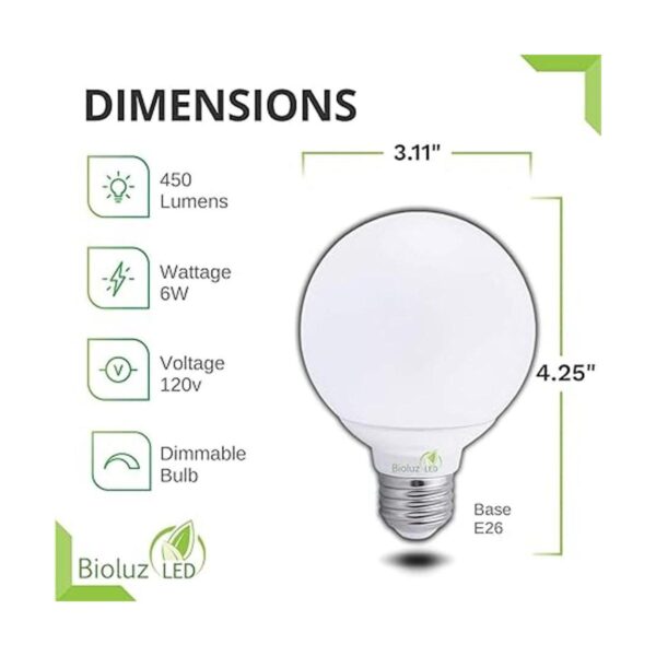 Bioluz LED focos en forma de globo con luz LED ajustable