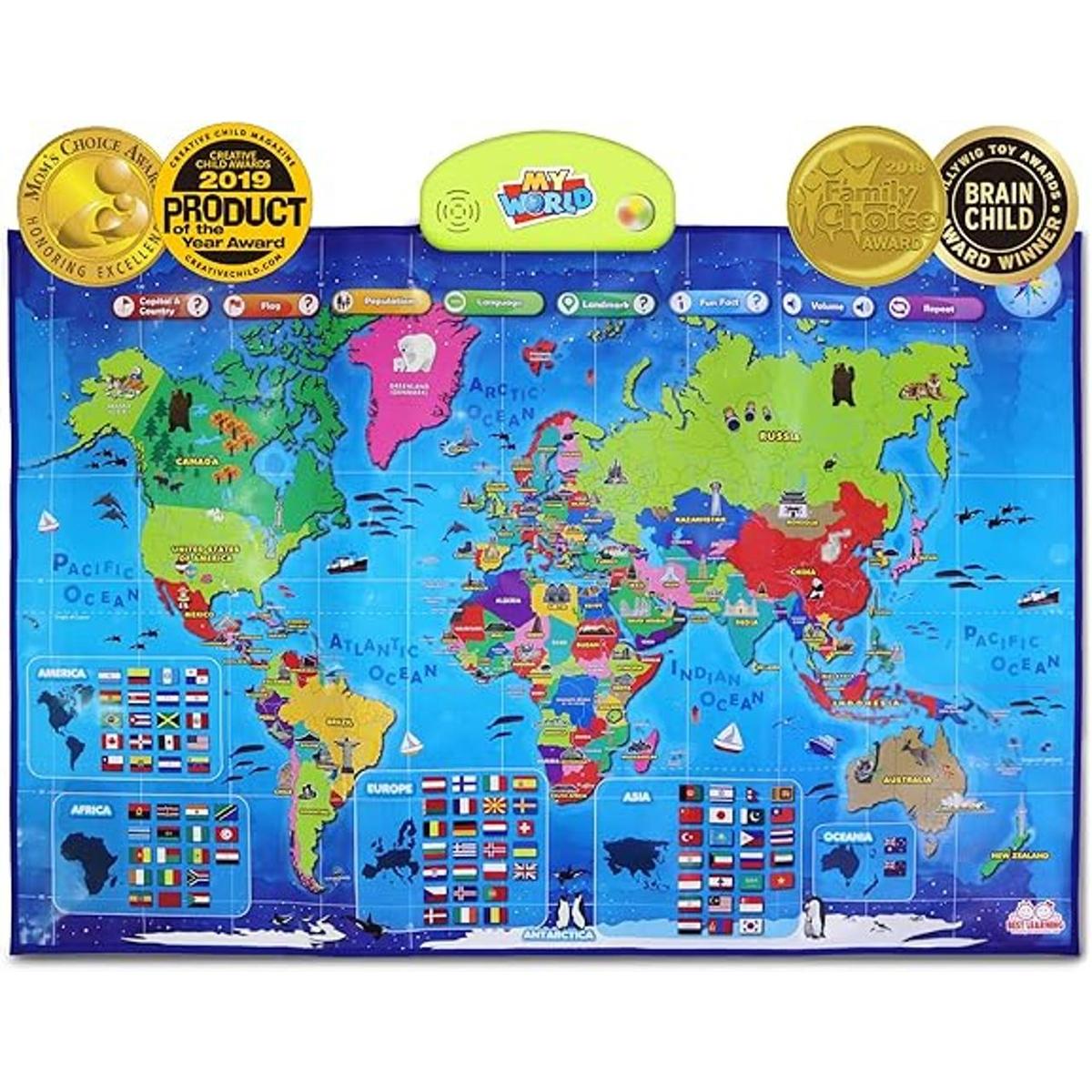 BEST LEARNING iPoster My World Interactive Map Juguete