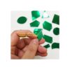 Coser en acrílico verde espejo plano con diamantes de