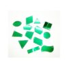 Coser en acrílico verde espejo plano con diamantes de