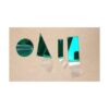 Coser en acrílico verde espejo plano con diamantes de
