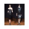 Coser en acrílico verde espejo plano con diamantes de