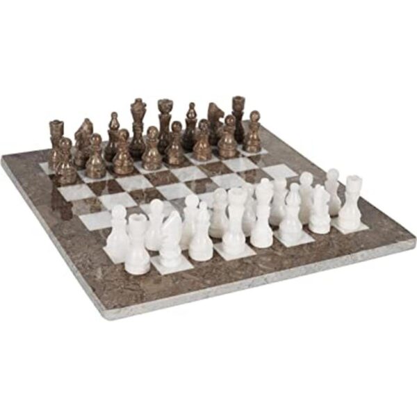 RADICALn Juego de ajedrez de torneo Staunton gris y blanco_1