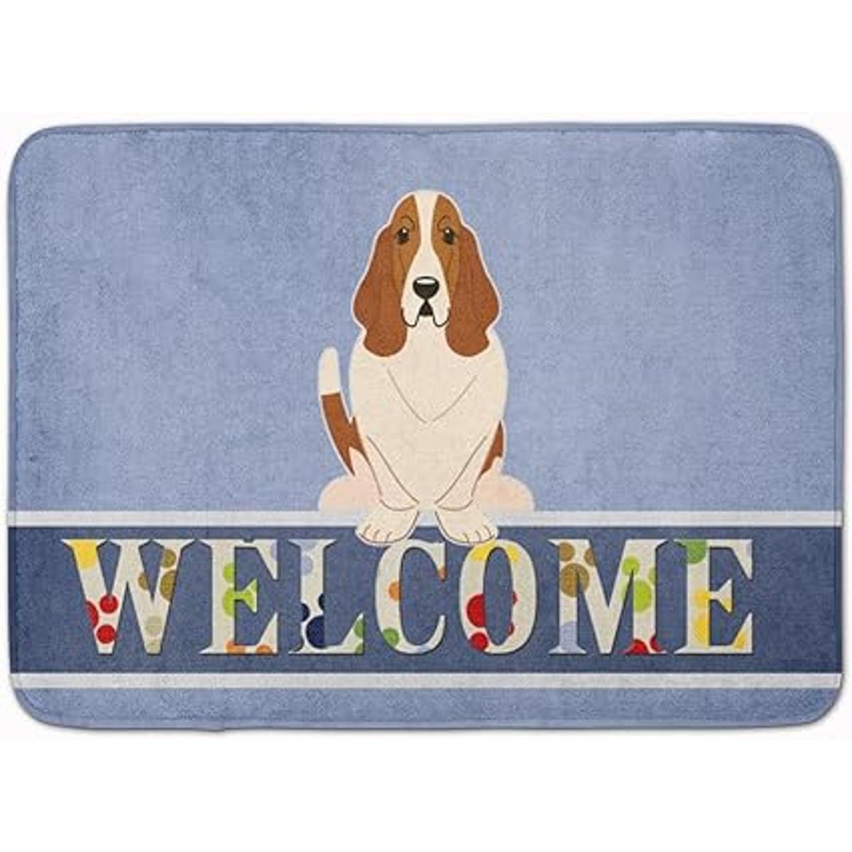 Caroline Treasures BB5602RUG Basset Hound Welcome