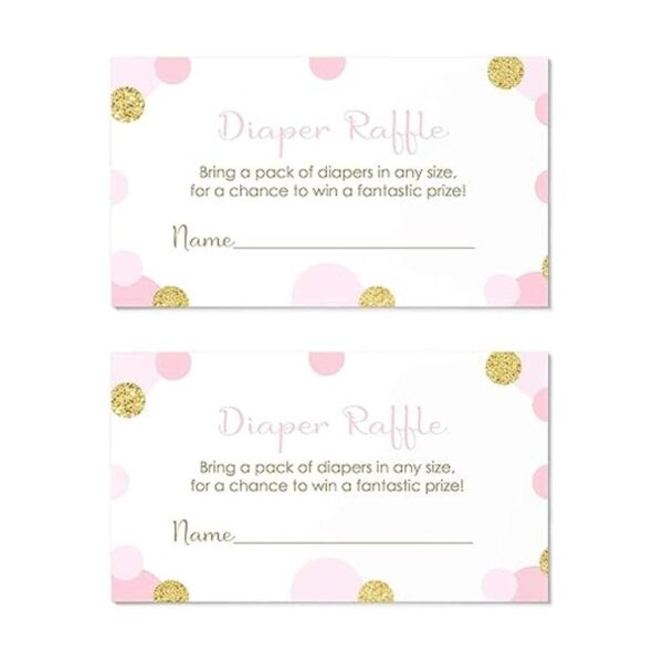 Baby Shower pañal Rifa Juego Las Niñas Invitar Insert Card_4