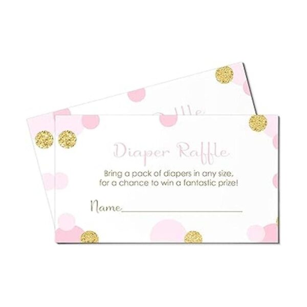 Baby Shower pañal Rifa Juego Las Niñas Invitar Insert Card_5