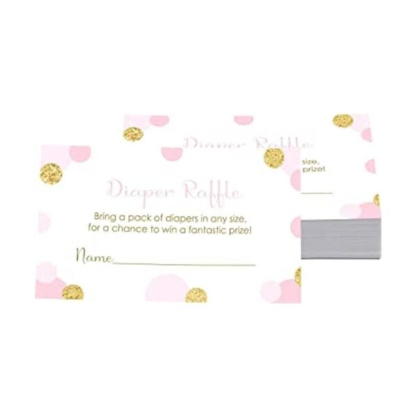 Baby Shower pañal Rifa Juego Las Niñas Invitar Insert Card_1