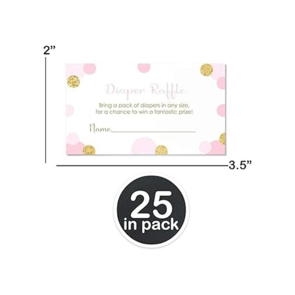 Baby Shower pañal Rifa Juego Las Niñas Invitar Insert Card_3