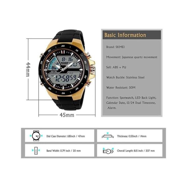 SKMEI reloj deportivo digital para hombres con esfera