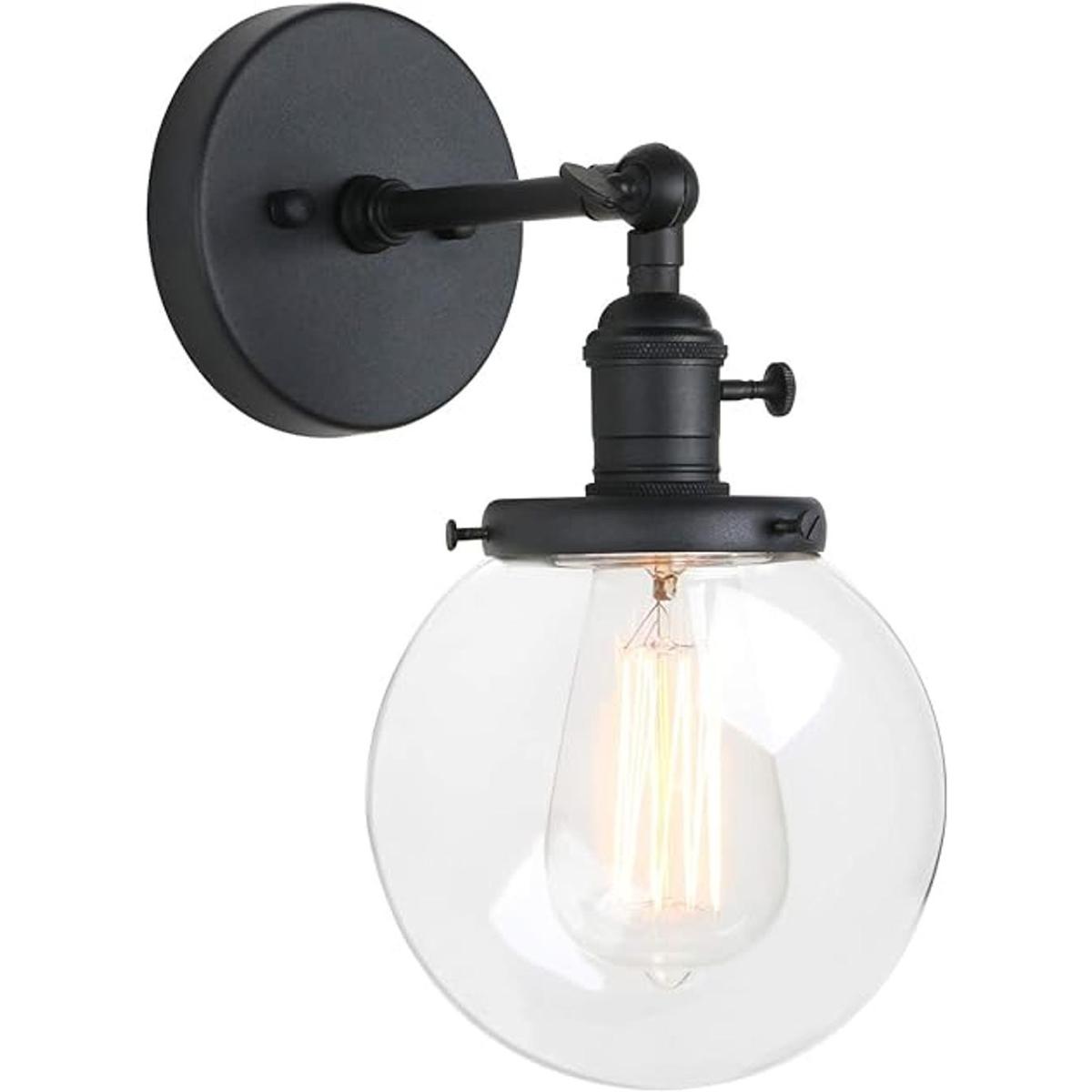 Pathson Aplique de pared industrial con pantalla redonda