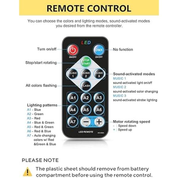 Luces de fiesta activadas por sonido con control remoto de
