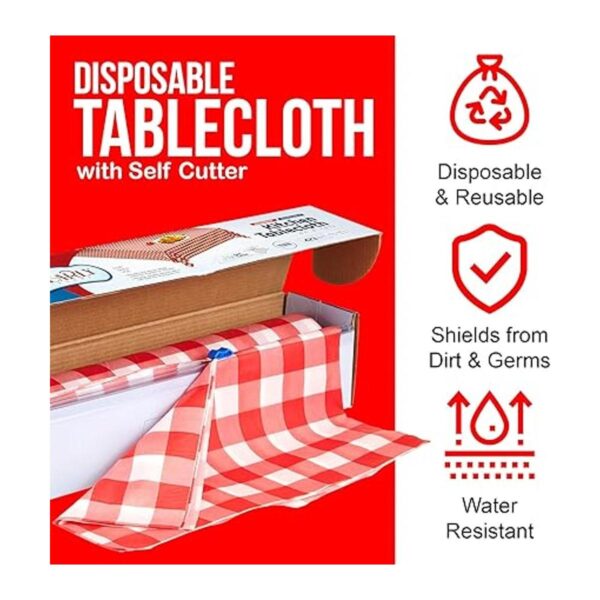 Mantel desechable rollo de mantel de plástico caja con_3