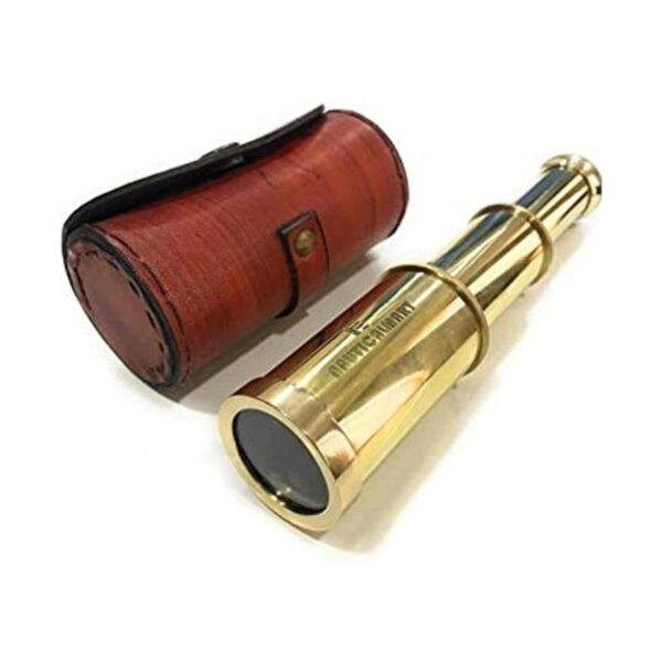 Telescopio de mano de latón macizo de 6 pulgadas vidrio_1