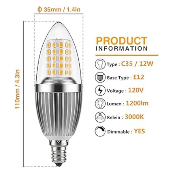 GEZEE Bombilla LED para candelabro no regulable
