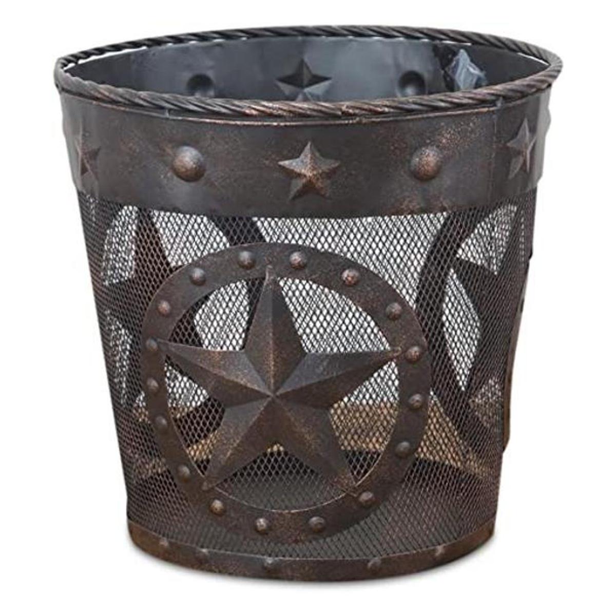 DeLeon Collections Western Star Papelera de metal con