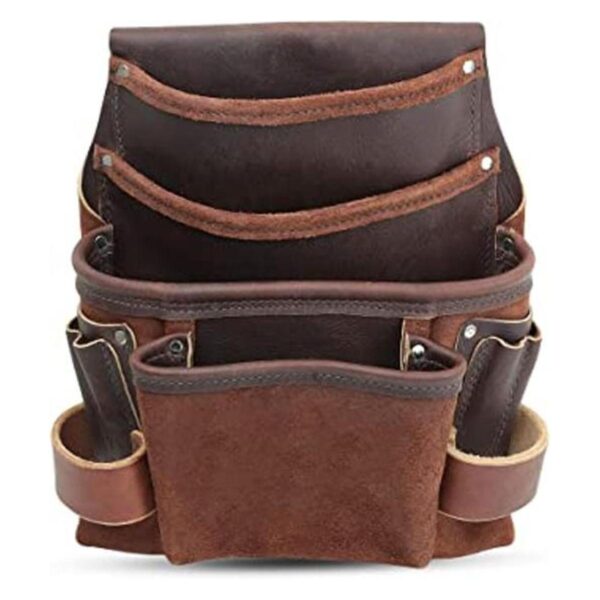 Cartera para guardar herramientas de piel con costuras_1