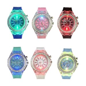 CdyBox Reloj de silicona para mujer y hombre luces LED