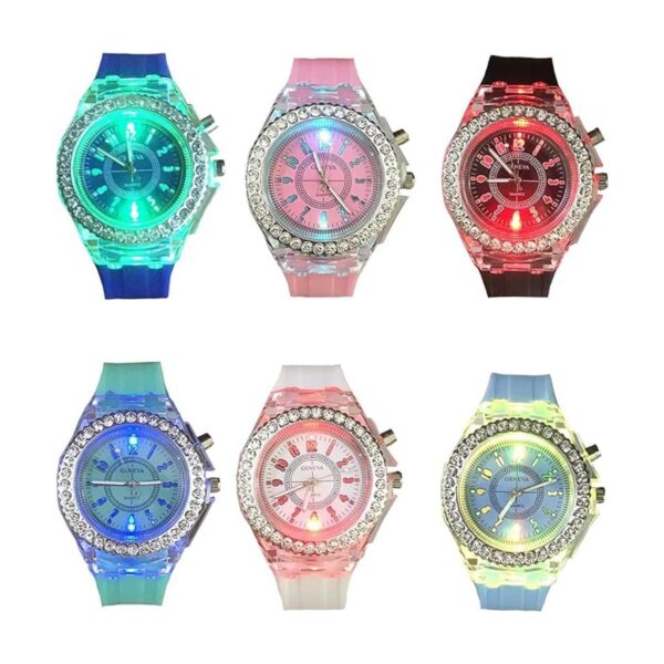 CdyBox Reloj de silicona para mujer y hombre luces LED