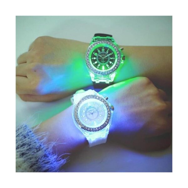 CdyBox Reloj de silicona para mujer y hombre luces LED
