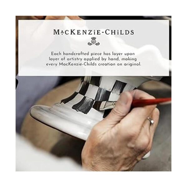 MacKenzieChilds Maceta aplastada a cuadros cortes bonito_5