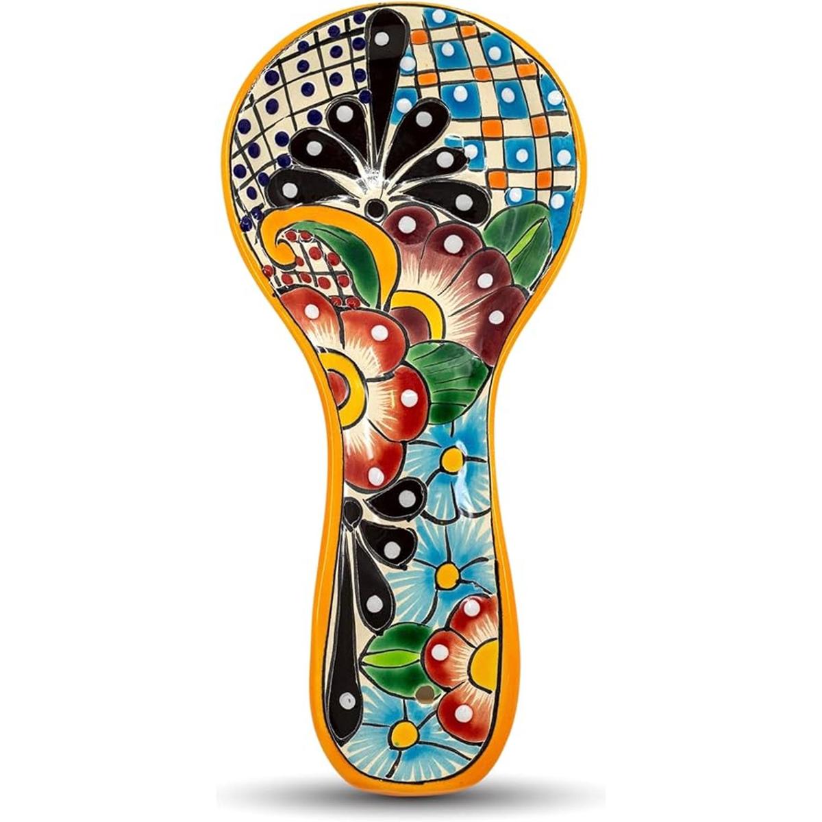 Cuchara de cerámica colorida pintado a mano tamaño