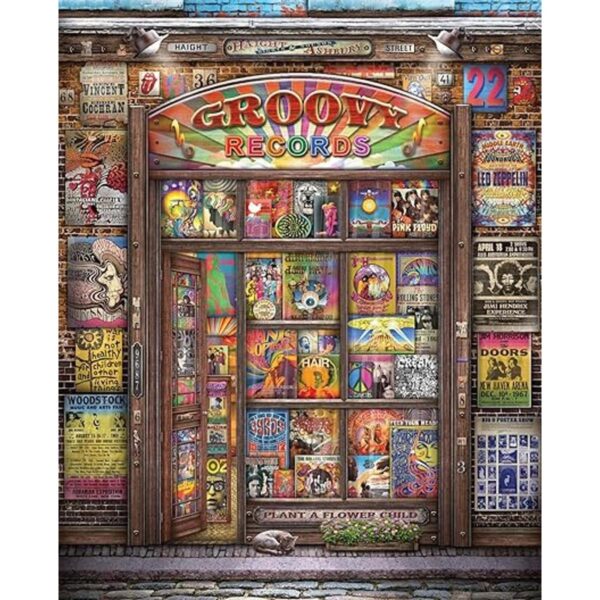 Springbok Puzzles Groovy Records Rompecabezas 1000 piezas_1
