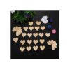 Outus 100 piezas de corazones de madera en blanco adornos