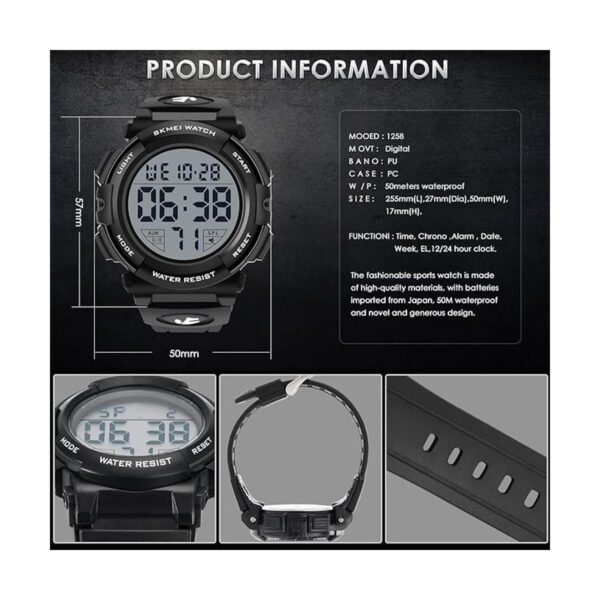 De hombres reloj deportivo militar cronómetro gran dial