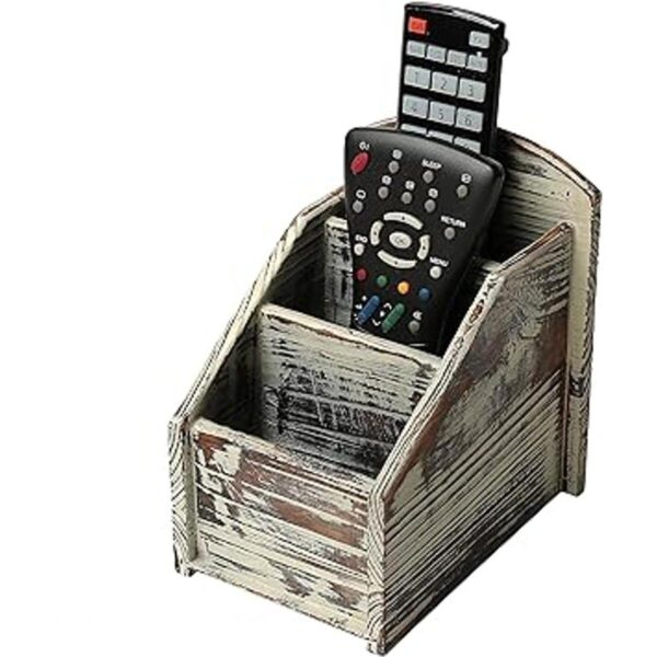 MyGift Soporte de control remoto rústico de madera con_4