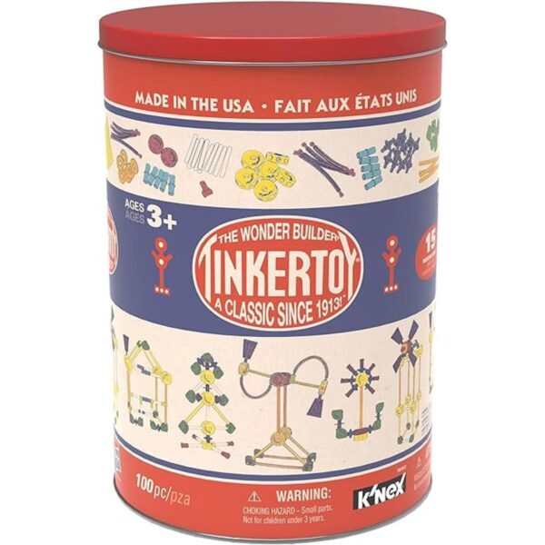 TINKERTOY Lata de construcción retro 100 piezas Lata_2