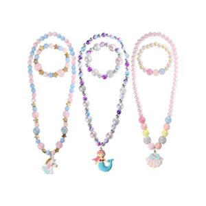 PinkSheep Joyas para niños y niñas 3 juegos de collar_1