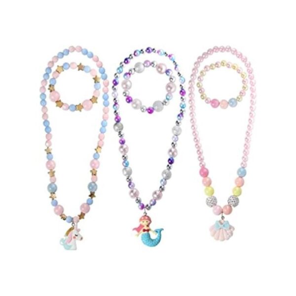 PinkSheep Joyas para niños y niñas 3 juegos de collar_1