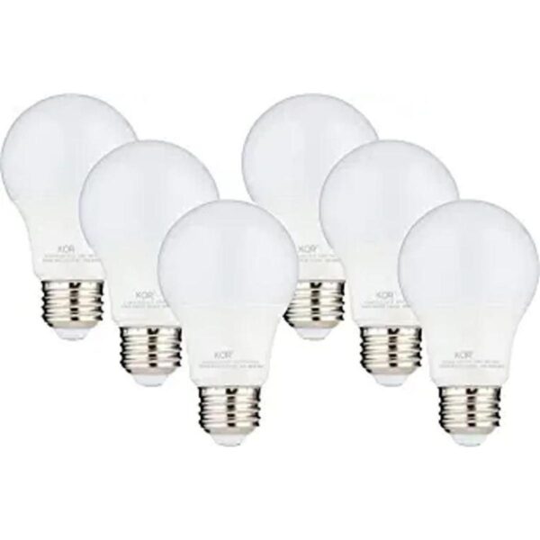 Paquete de 6 bombillas LED KOR A19 de 9 W equivalente a_1