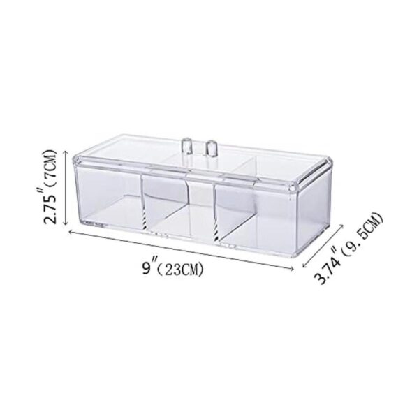Sooyee Qtip Organizador rectangular de algodón con tapa