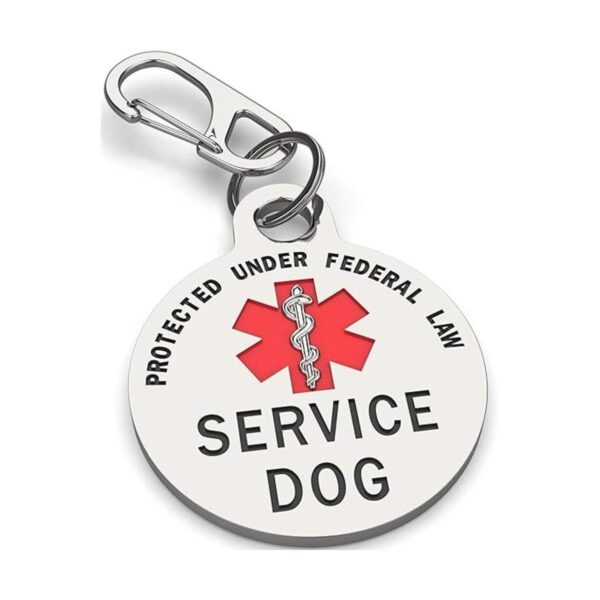 K9King Etiqueta de perro de servicio de doble cara con_1