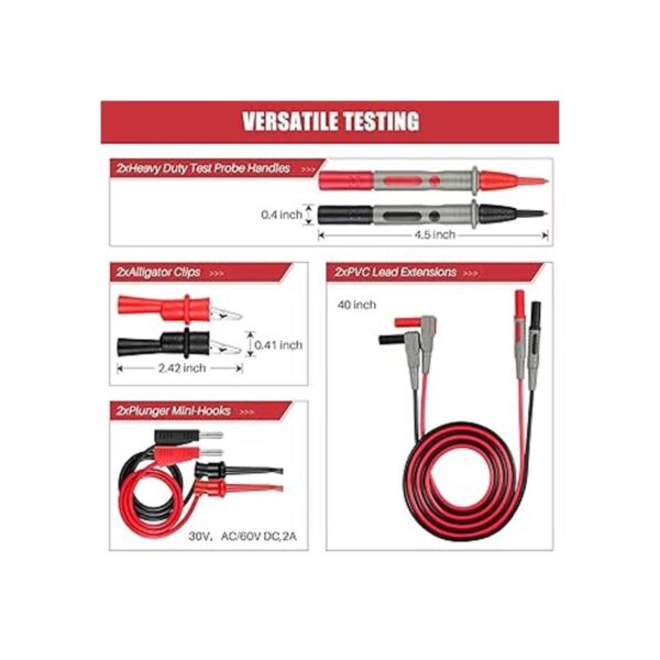 AstroAl kit de cables de electrónica multímetro con pinzas_2