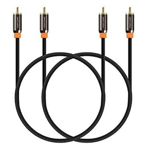 FosPower RCA macho a RCA macho 24 K Conectores Chapados_1