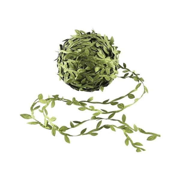 DECORA Cinta de hojas de seda artificial verde de 82