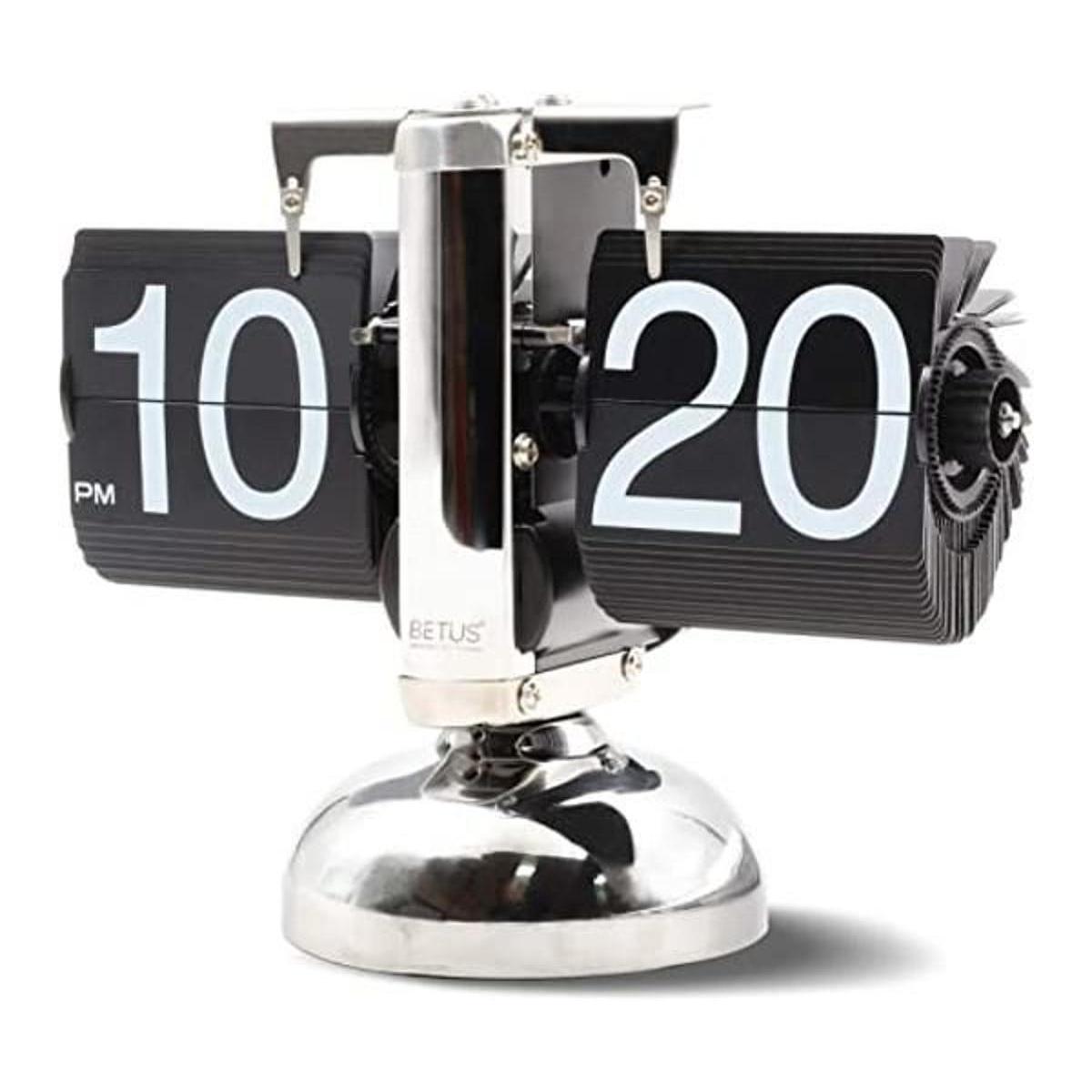 Betus Reloj de escritorio abatible estilo mecánico retro