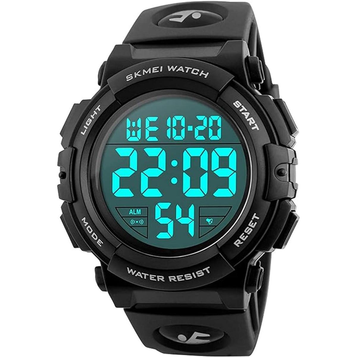 Reloj de pulsera digital con esfera grande para hombre